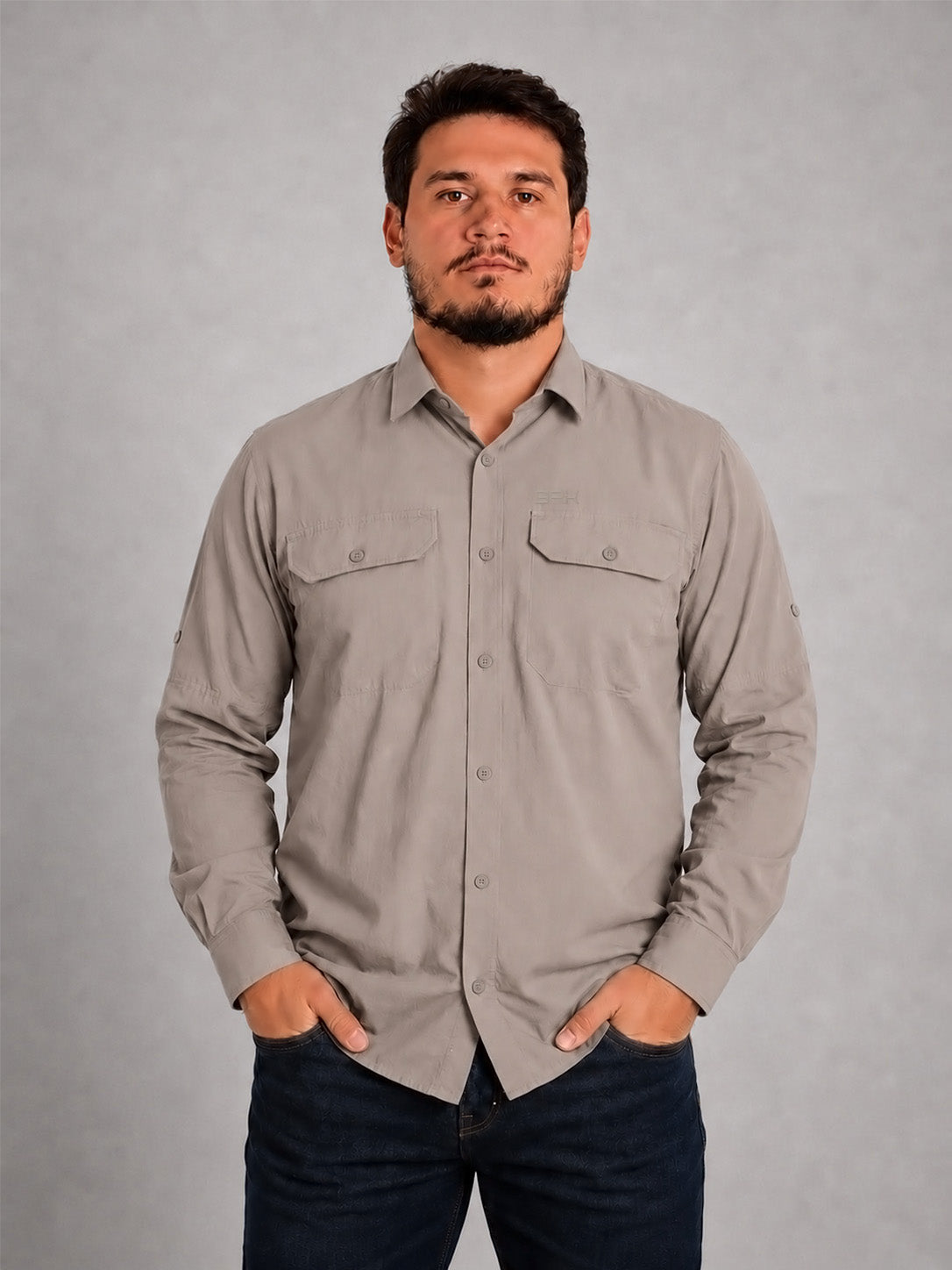 Camisa Work Bege Dunas com Proteção UV50+ - Brk Agro