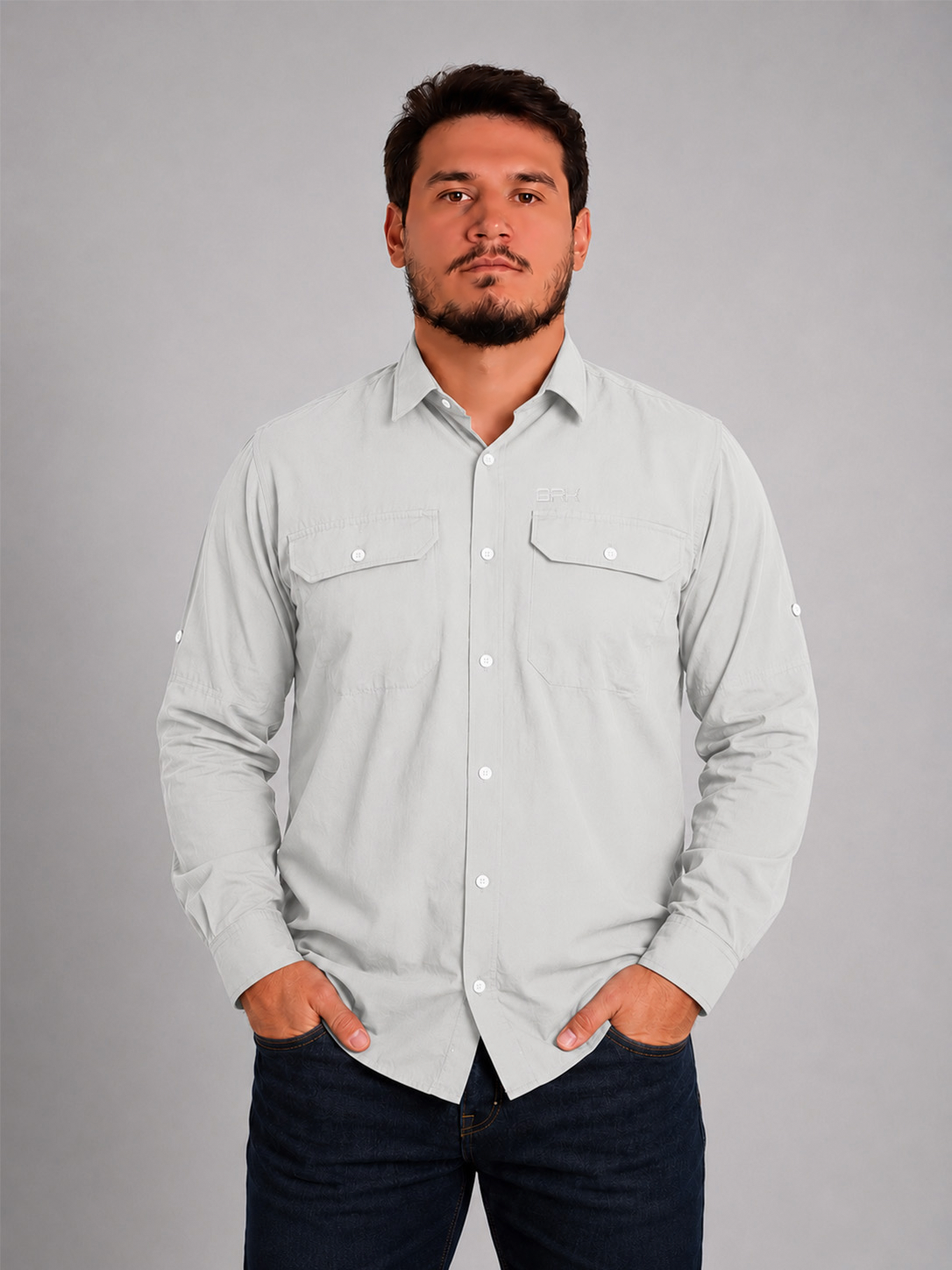 Camisa Work Cinza Ártico com Proteção UV50+
