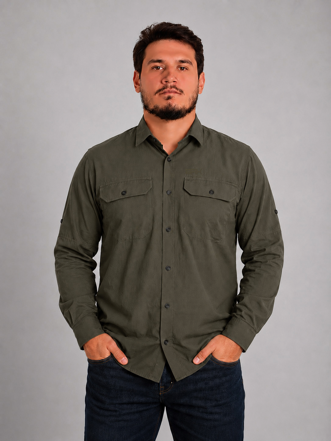 Camisa Work Verde Escuro com Proteção UV50+ - Brk Agro