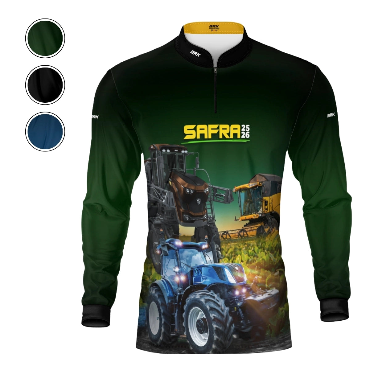 Camisa Agro Brk Safra Tratores com Proteção Solar UV50+