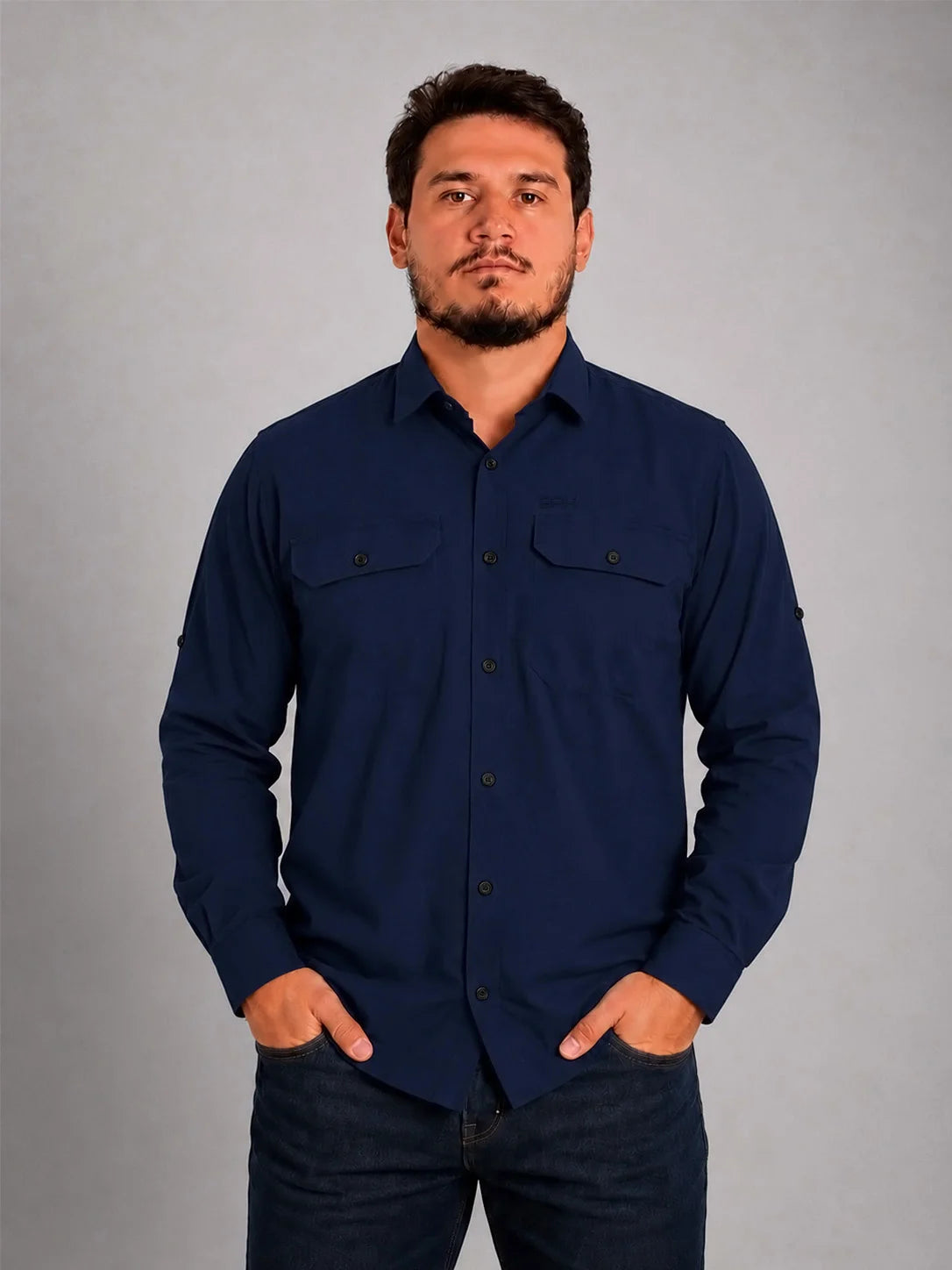 Camisa Work Azul Navy com Proteção UV50+