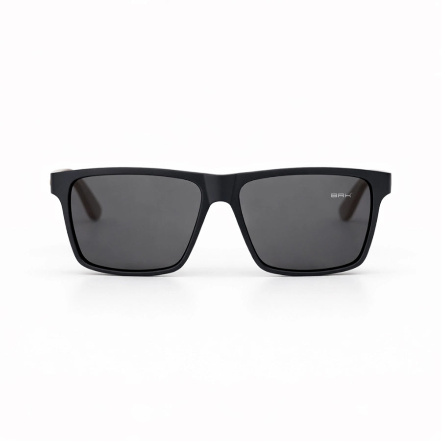 Óculos de Sol Brk Quadrado Preto com Haste em Madeira e Lente Polarizada Fumê UV400 - Brk Agro