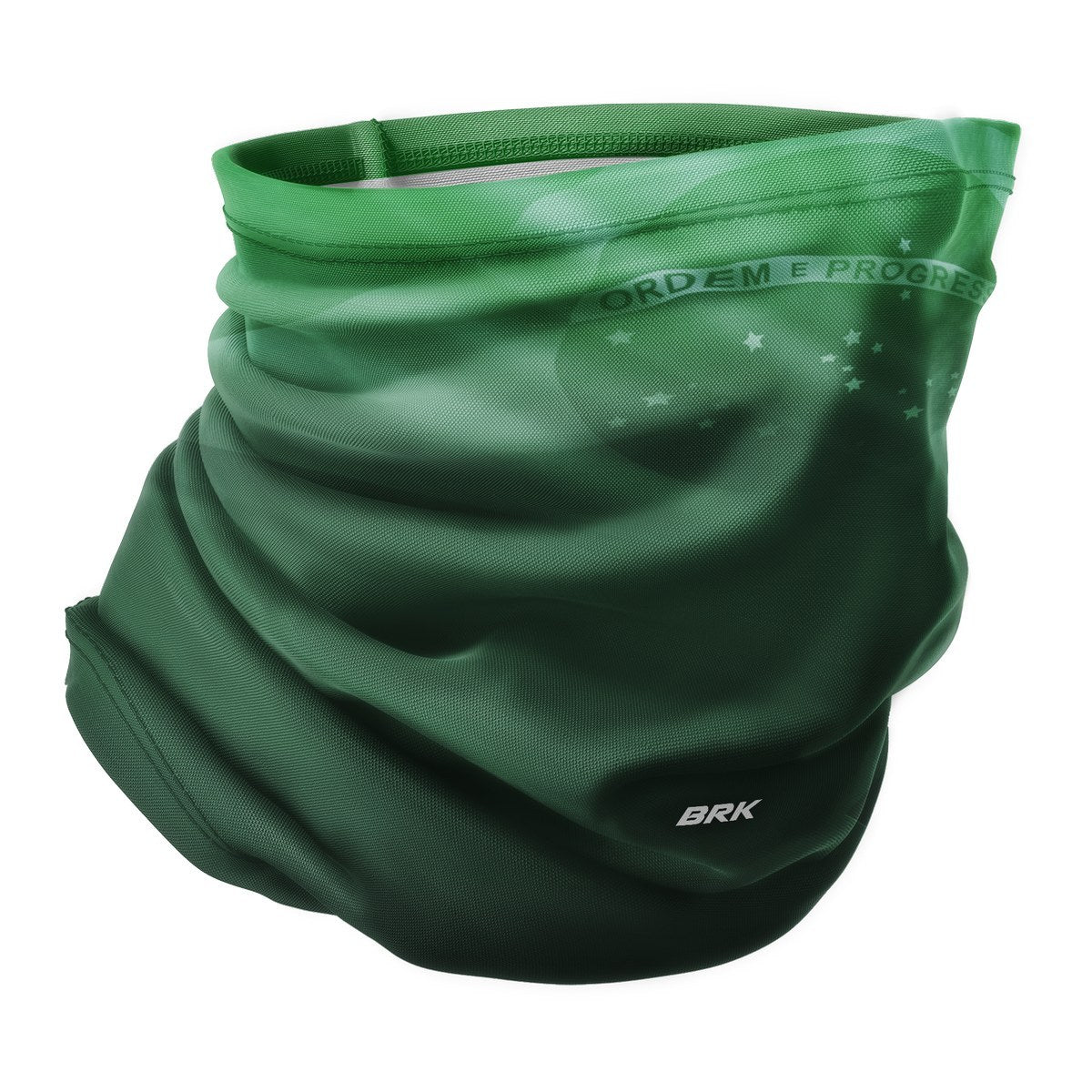 Bandana Tubeneck Brk Verde Com Bandeira do Brasil com UV50+ - Brk Agro