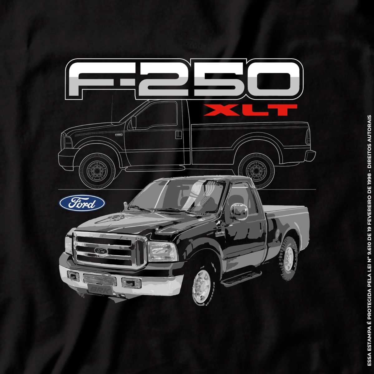 Camiseta Agro Brk Caminhonete F-250 XLT com Algodão Premium - Brk Agro