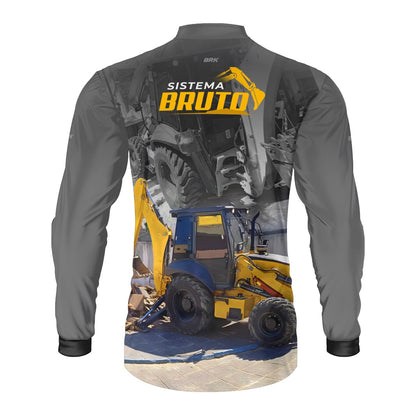 Kit Sistema é Bruto: Camisa Máquina Retroescavadeira + Botina Caramelo Agro Brk