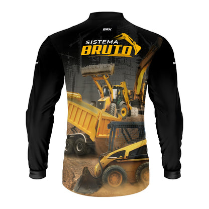 Kit Sistema é Bruto: Camisa Preta Bobcat Construção Civil + Botina Caramelo Agro Brk
