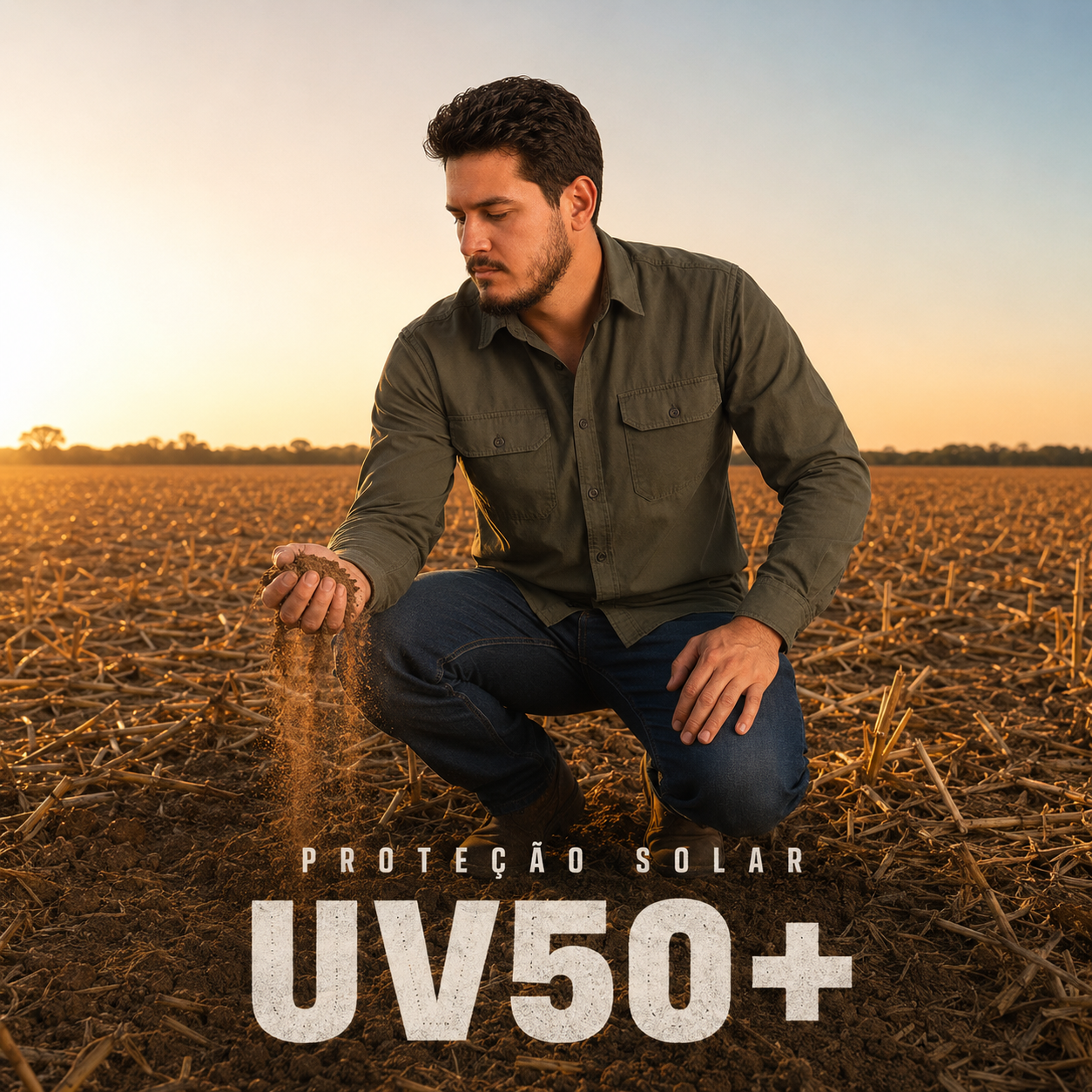 Camisa Work Verde Escuro com Proteção UV50+ - Brk Agro