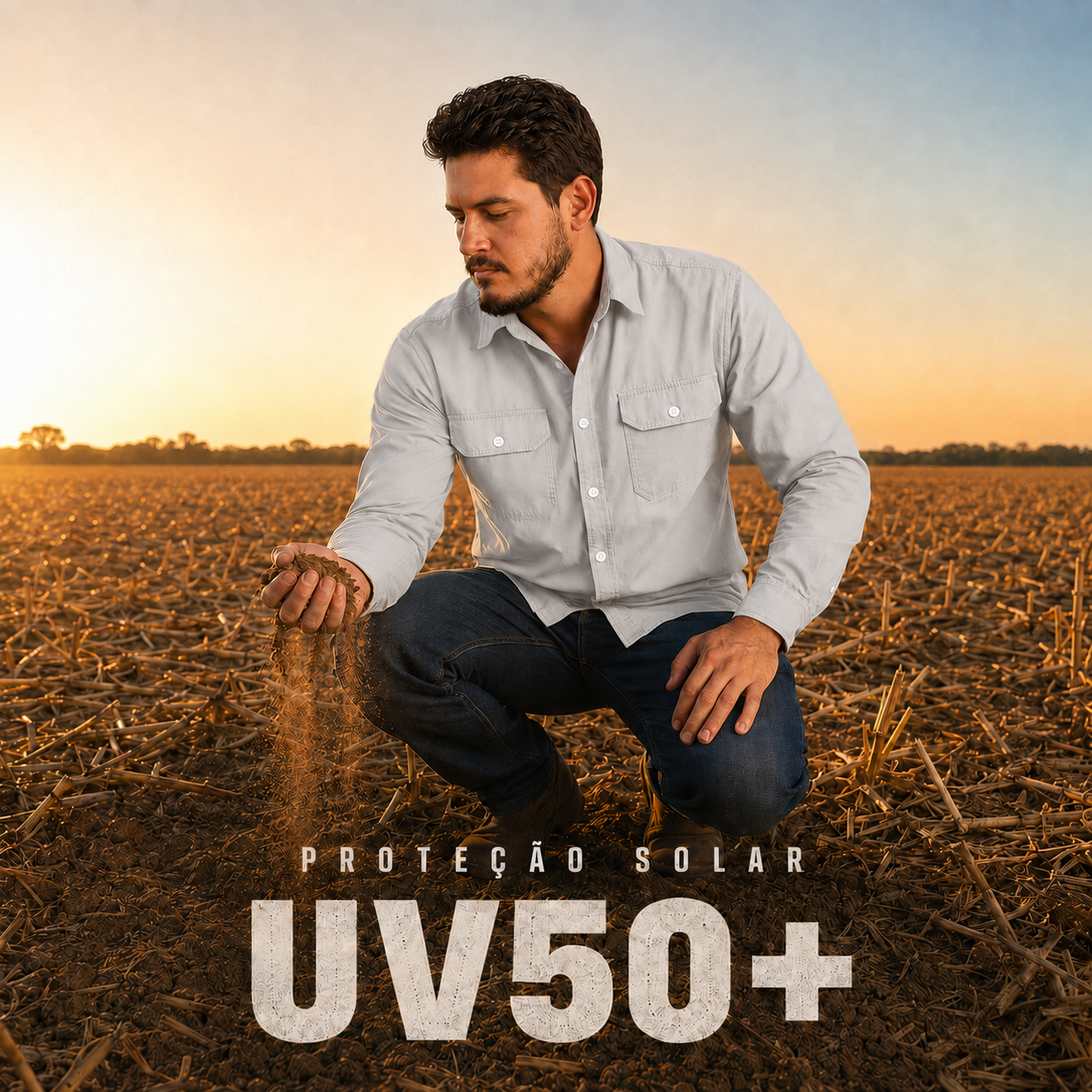 Camisa Work Cinza Ártico com Proteção UV50+