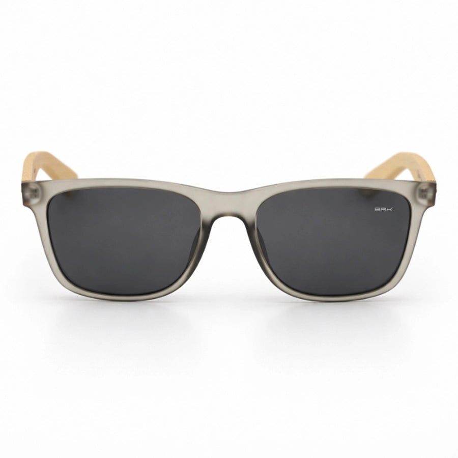Óculos de Sol Brk Óculos de Sol BRK Quadrado Cinza Translúcido com Haste em Bambu e Lente Polarizada Cinza UV400 - Brk Agro