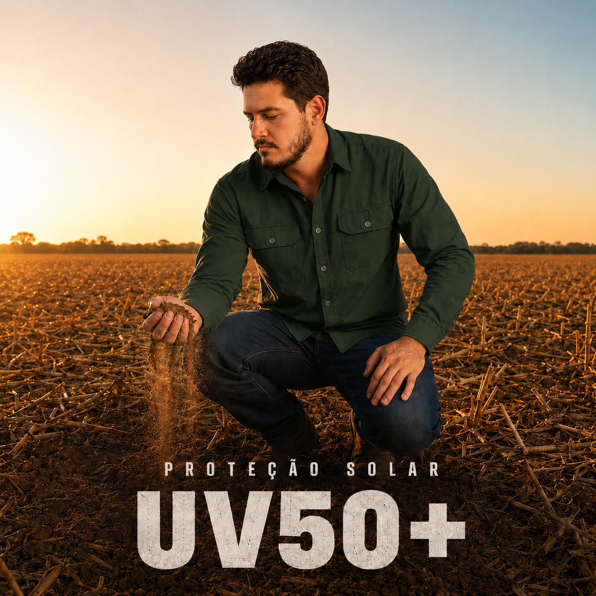 Camisa Work Verde Oliva com Proteção UV50+ - Brk Agro