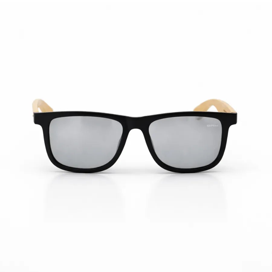 Óculos de Sol Brk Quadrado Preto com Haste em Bambu e Lente Polarizada Fumê UV400 - Brk Agro