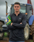 Camisa Brk Preta Bandeira do Brasil com Proteção Solar UV50 Envio Imediato