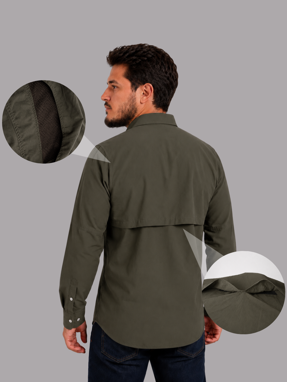 Camisa Work Verde Escuro com Proteção UV50+ - Brk Agro