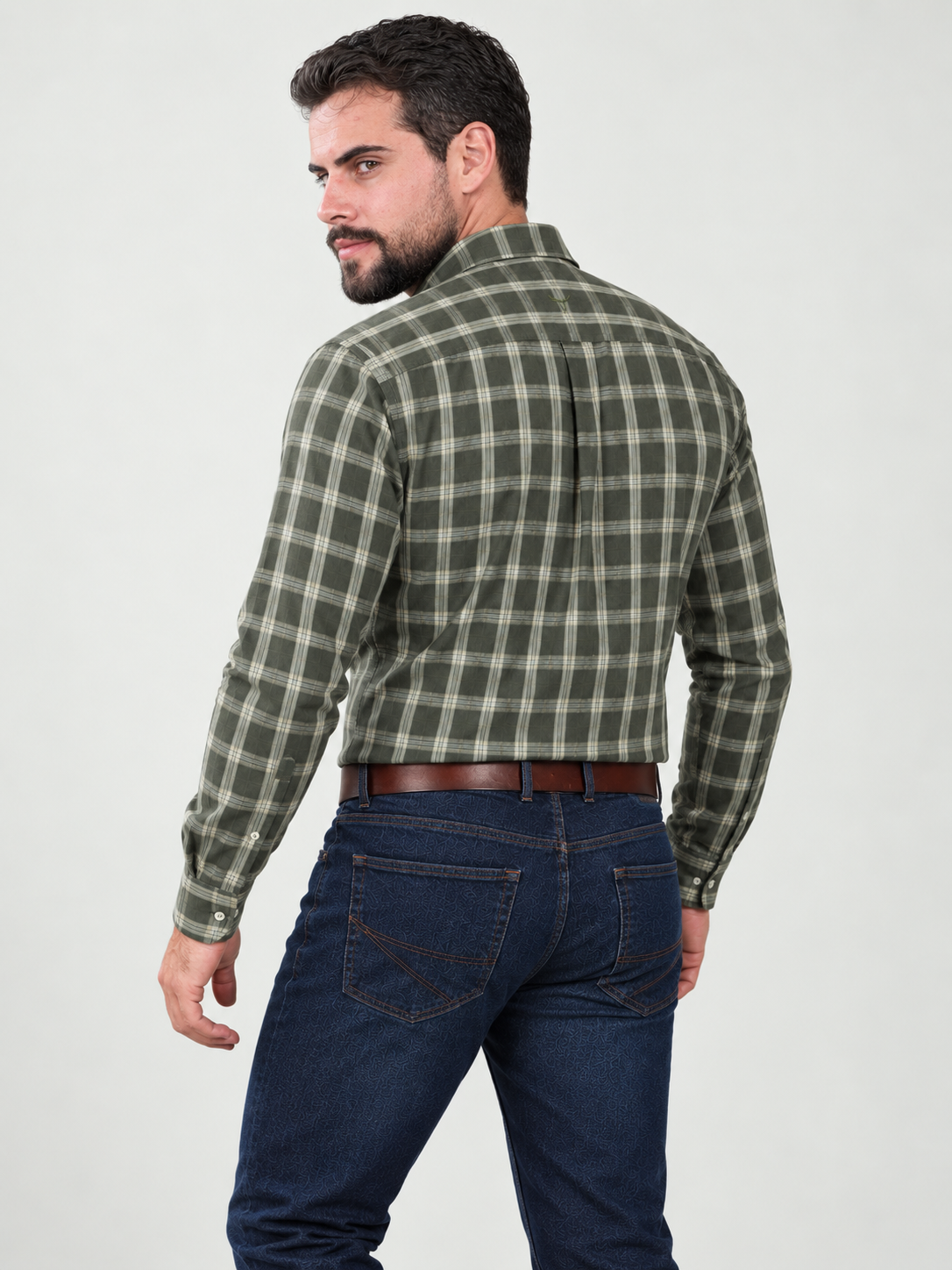 Camisa Xadrez Ranch Verde Militar - Manga Longa