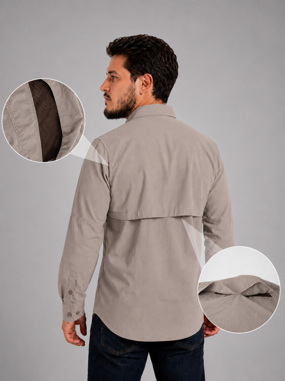 Camisa Work Bege Dunas com Proteção UV50+ - Brk Agro