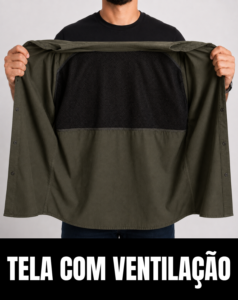 Camisa Work Verde Escuro com Proteção UV50+ - Brk Agro