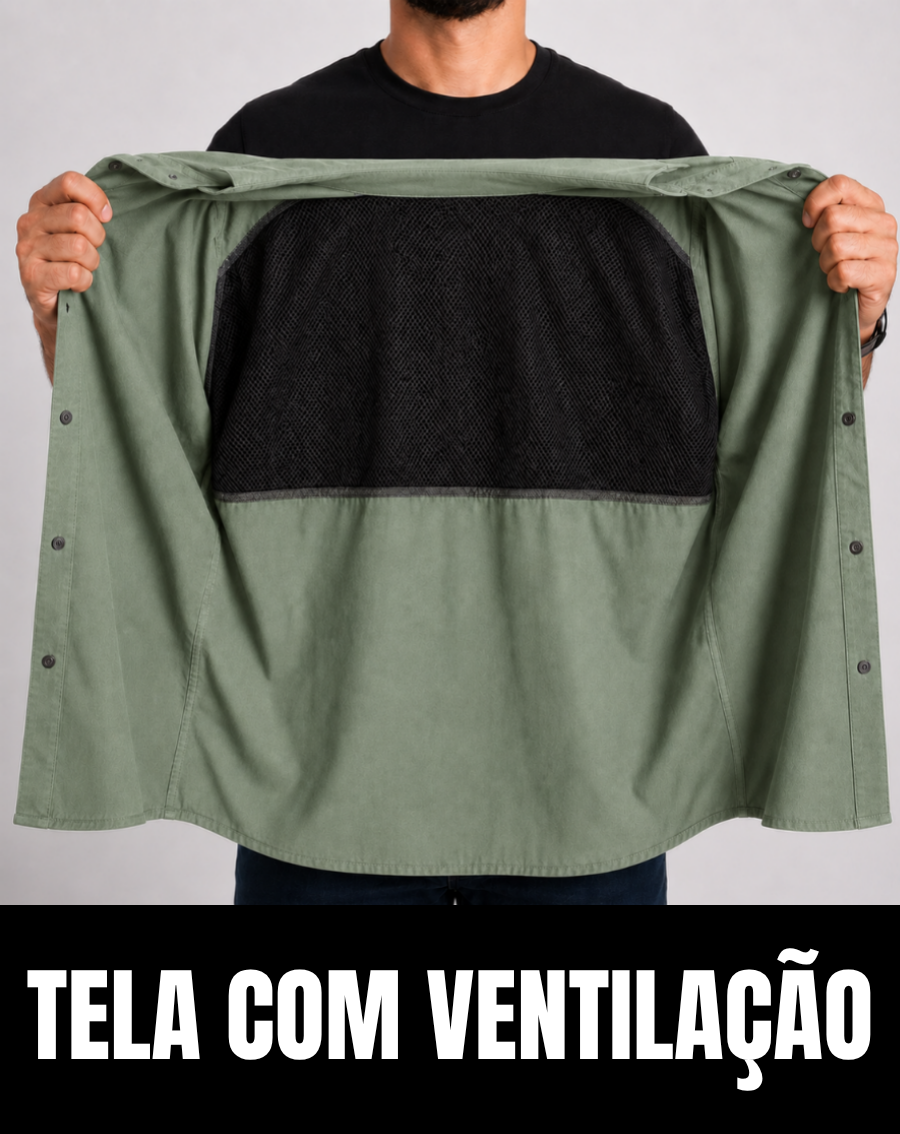 Camisa Work Verde Adventure com Proteção UV50+ - Brk Agro