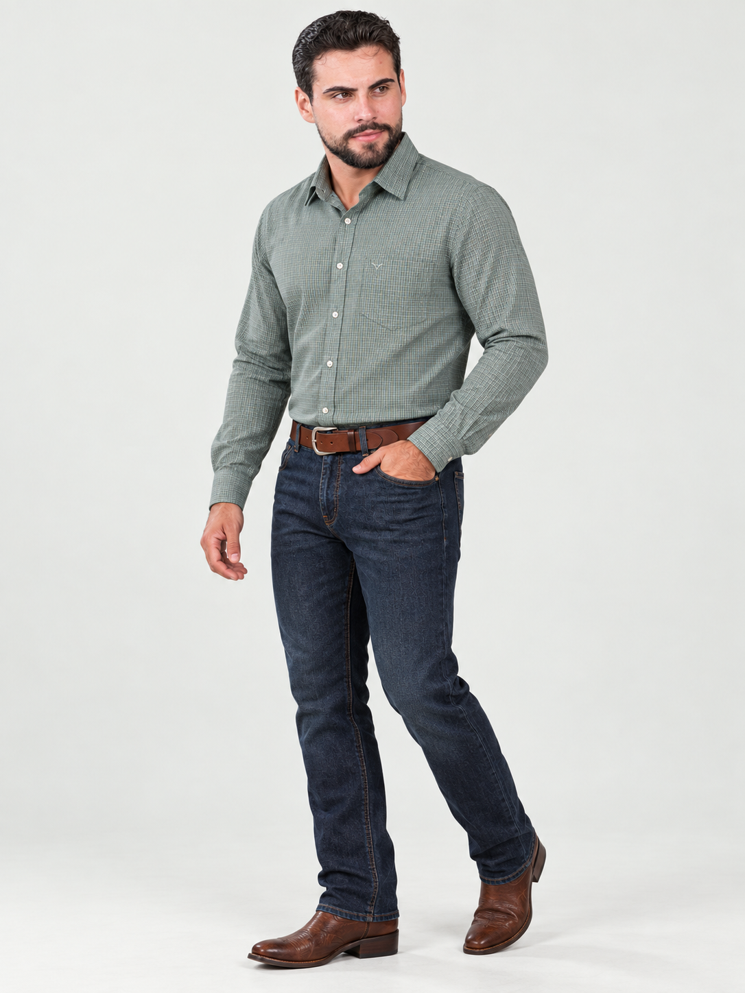 Camisa Xadrez Farm Verde Claro - Manga Longa
