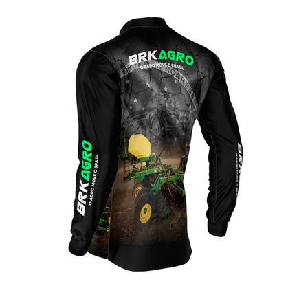 Camisa Agro Brk Plantadeira Preta com Proteção Solar UV50+ - Brk Agro