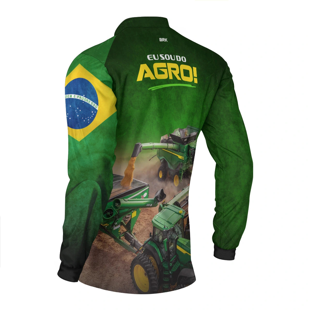 Camisa UV50 Agro Brk Eu sou do Agro Verde Colheitadeira - Brk Agro