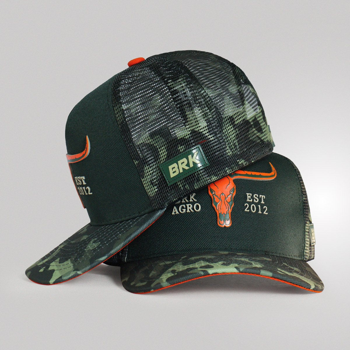 Boné Trucker Brk Agro Verde Camuflado - Brk Agro