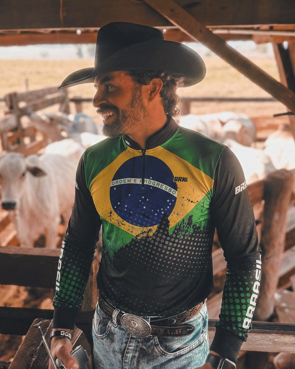 Camisa Agro Brk Brasil com Proteção Solar UV50+ - Brk Agro