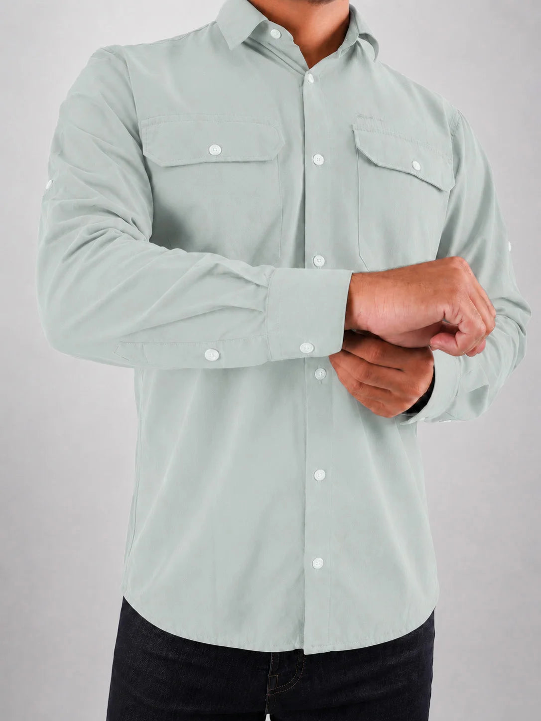 Camisa Work Cinza Ártico com Proteção UV50+