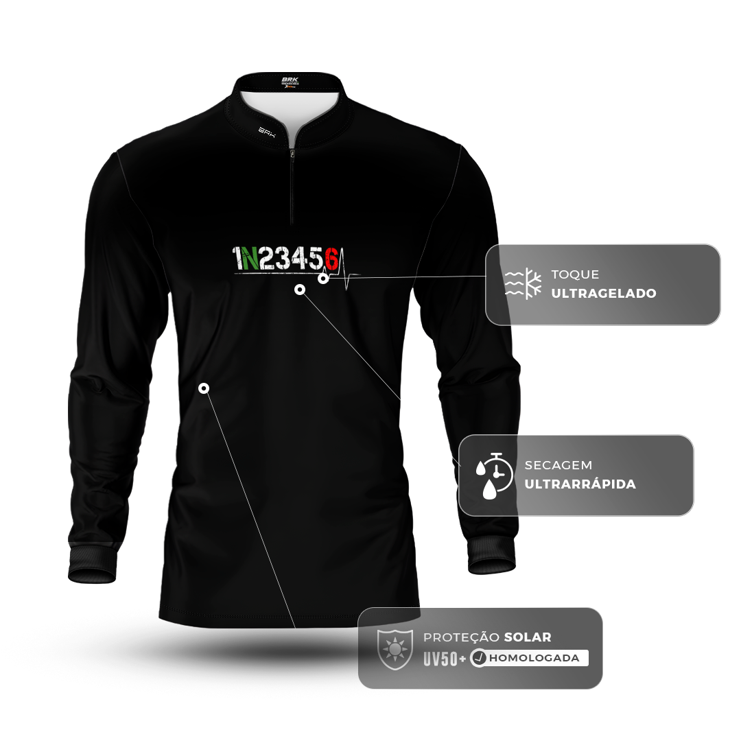 Camisa Manga Longa Brk Batimentos em Marchas com Proteção UV50