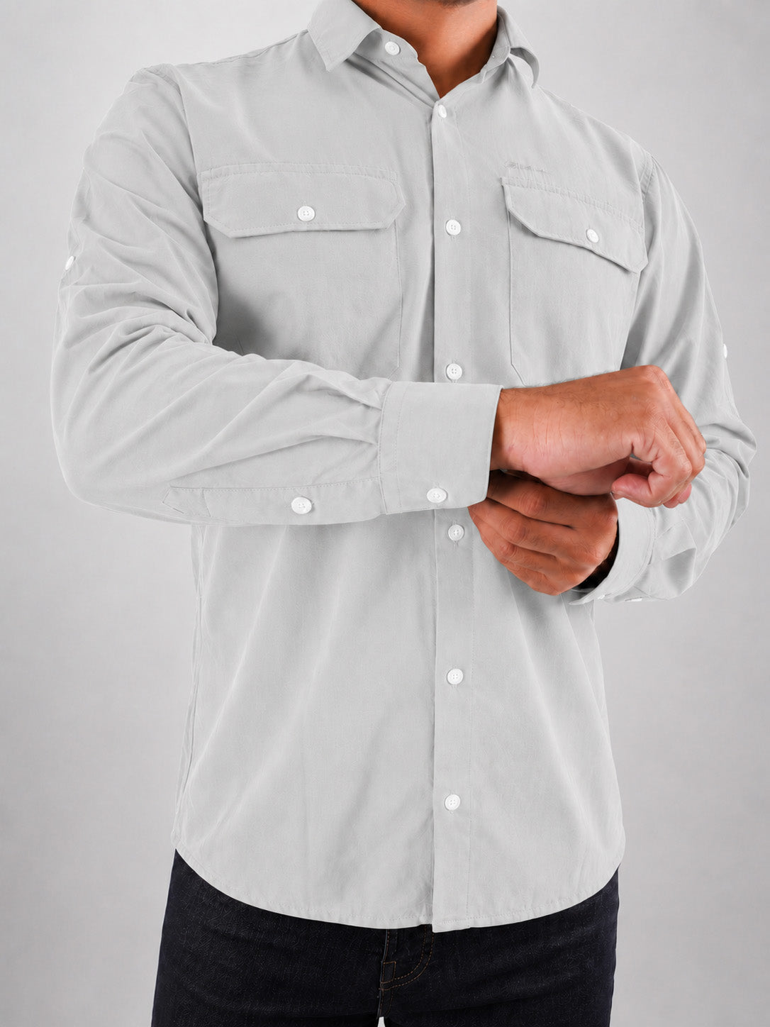 Camisa Work Cinza Ártico com Proteção UV50+