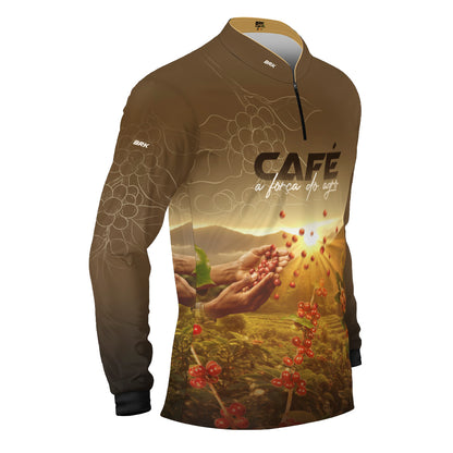 Camisa Agro Brk Café A Força do Agro com Proteção Solar UV50+ - Brk Agro