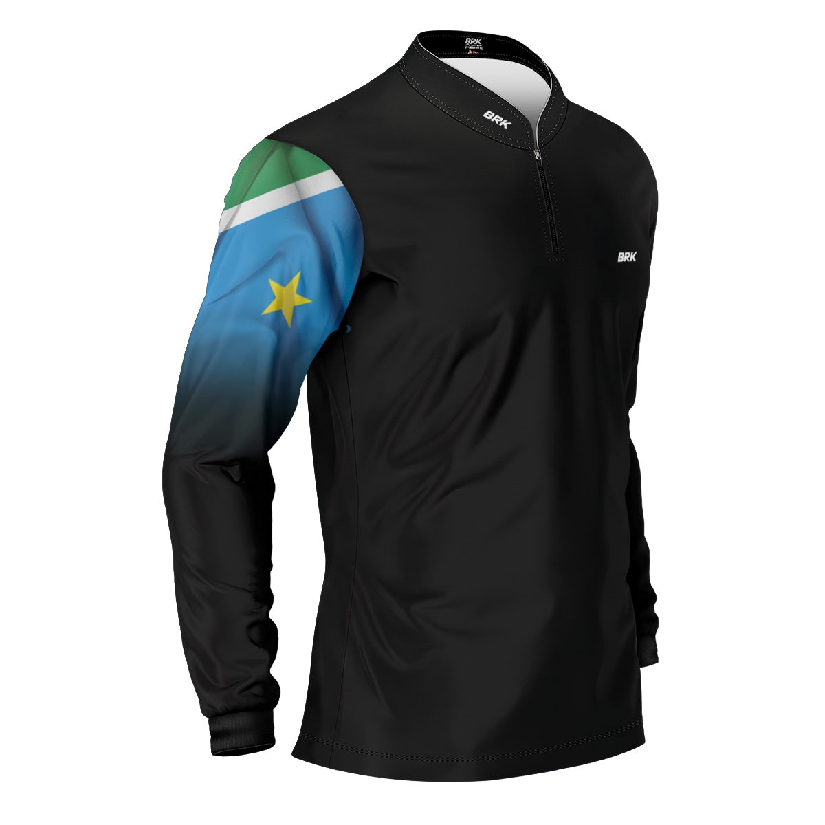 kit 1 Boné Trucker Brk Mapa do Brasil + 1 Camisa Agro Brk Bandeira do Mato Grosso do Sul com Proteção UV50+ - Brk Agro