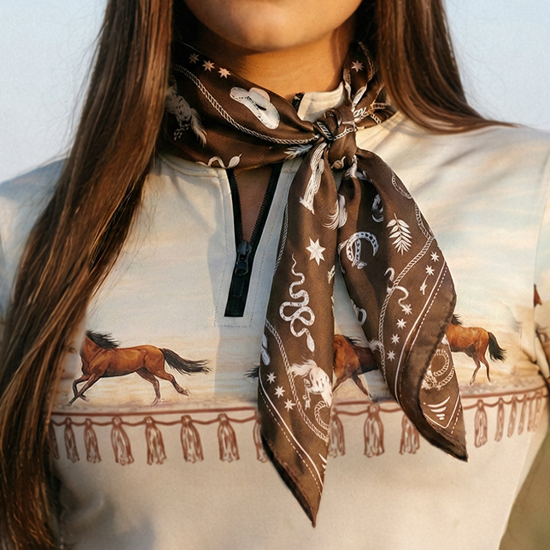 Lenço com Proteção UV50 Brk Country Cowboy Marrom - Brk Agro