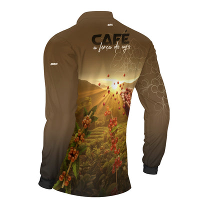Camisa Agro Brk Café A Força do Agro com Proteção Solar UV50+ - Brk Agro