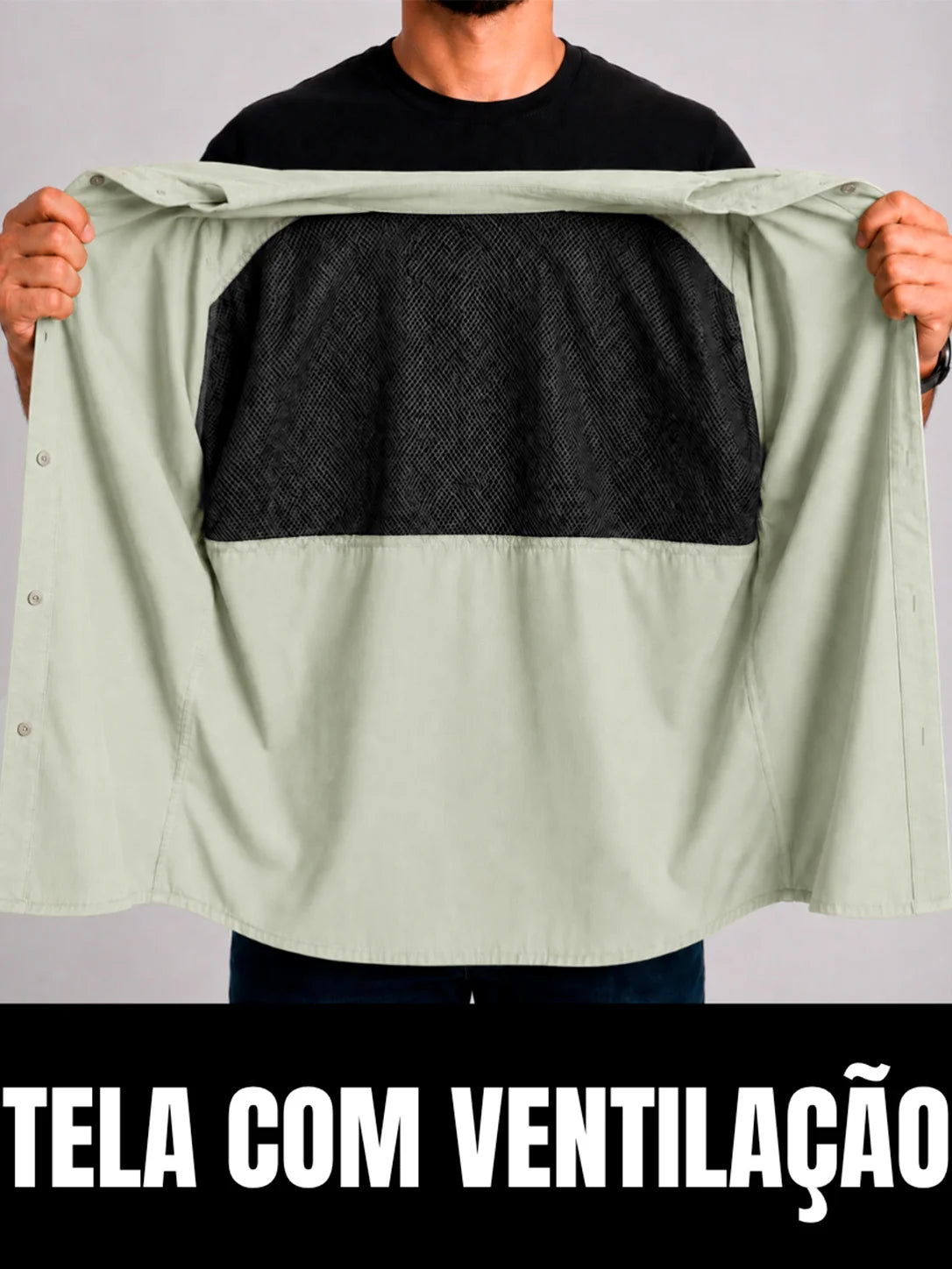 Camisa Work Verde Claro com Proteção UV50+