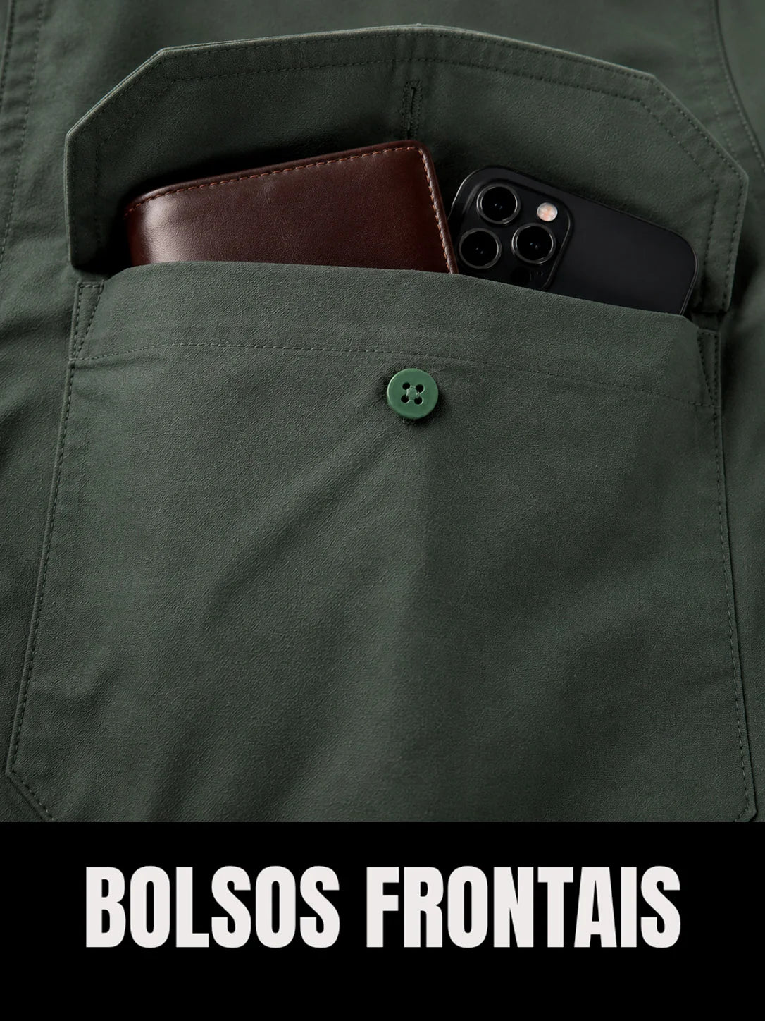Camisa Work Alcaparra com Proteção UV50+