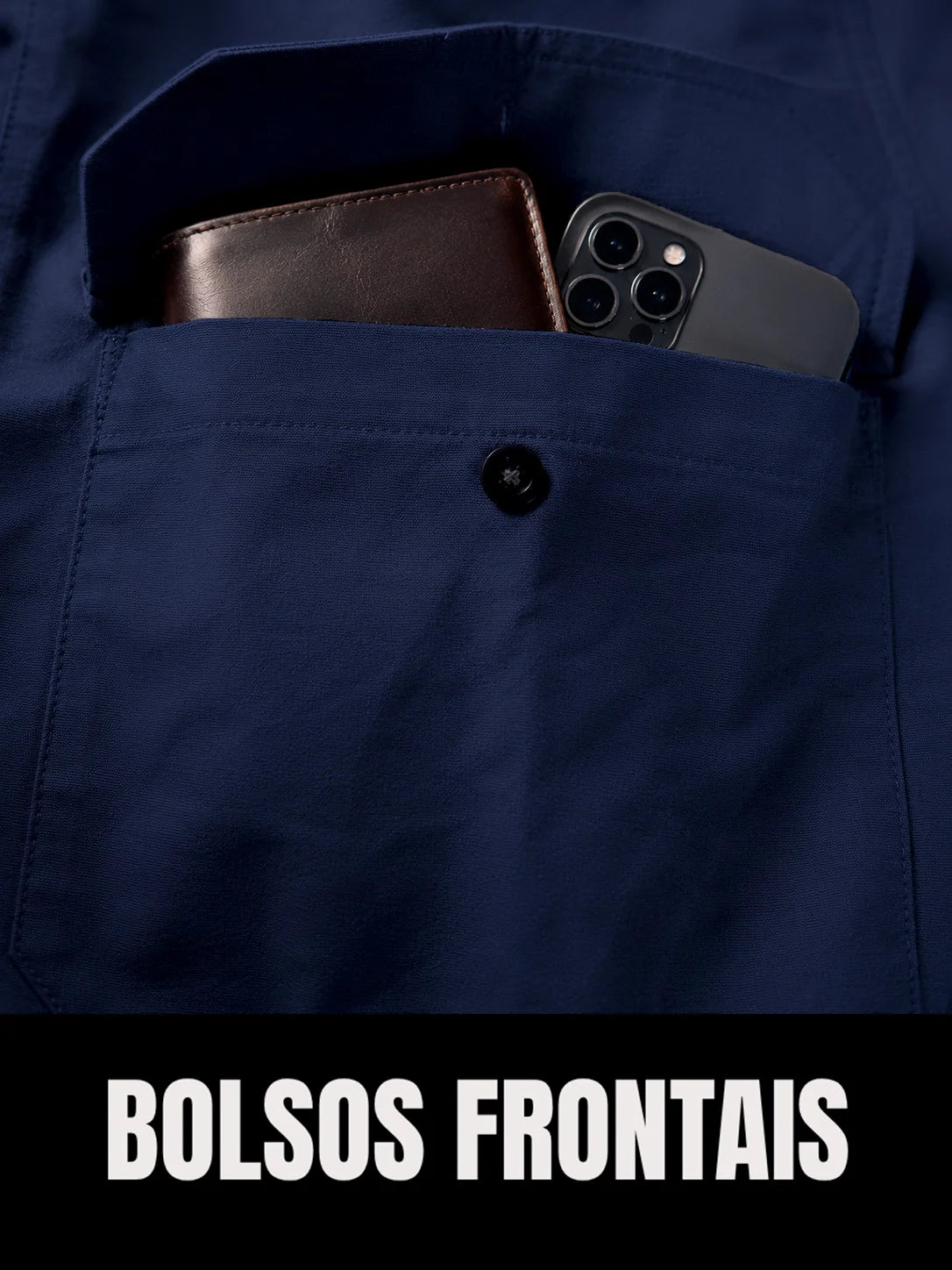 Camisa Work Azul Navy com Proteção UV50+