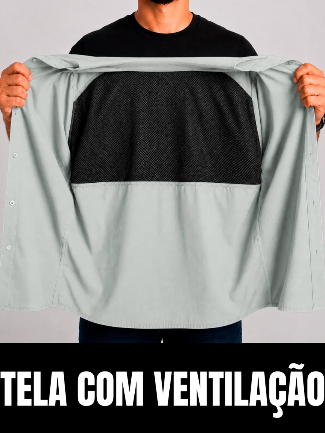 Camisa Work Cinza Ártico com Proteção UV50+