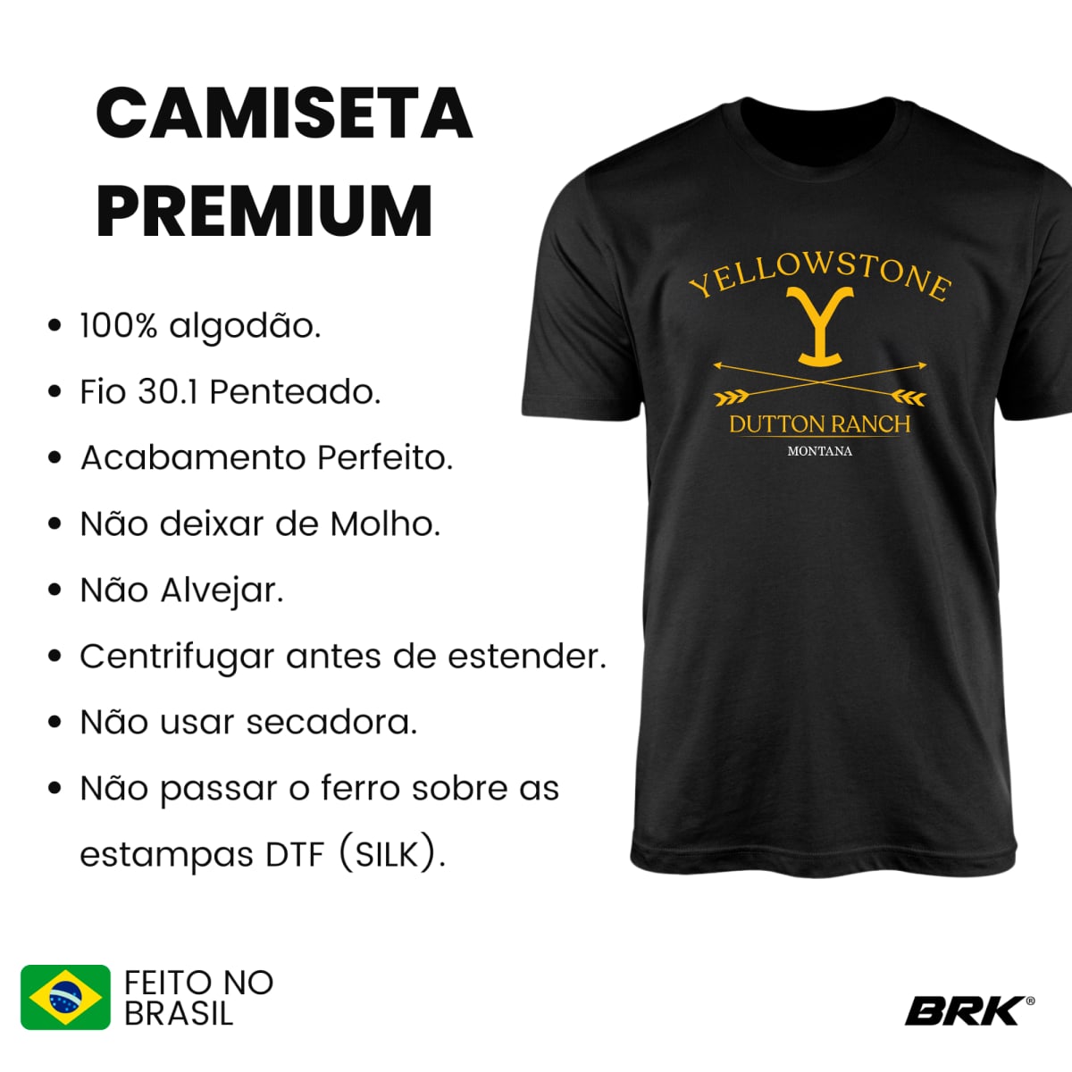 Camiseta Agro Brk Yellowstone Montana com Algodão Premium - Brk Agro
