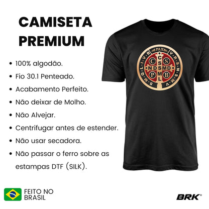 Camiseta Agro Brk Medalhão São Bento Algodão Premium - Brk Agro