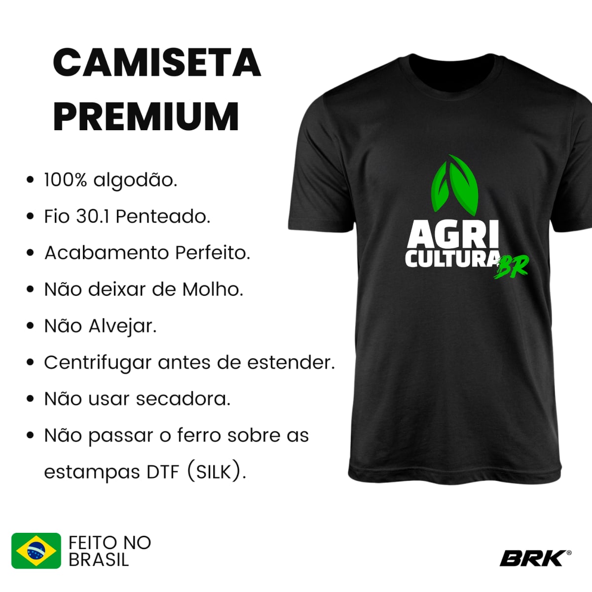Camiseta Agro Brk Agricultura Algodão Premium - Brk Agro