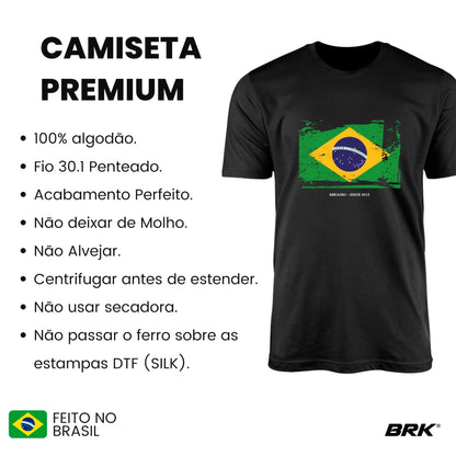 Camiseta Agro Brk Bandeira Brasil Algodão Premium - Brk Agro
