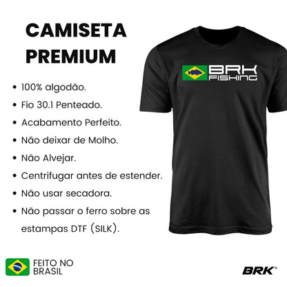 Camiseta de Pesca Brk Fishing Brasil com Algodão Premium - Brk Agro