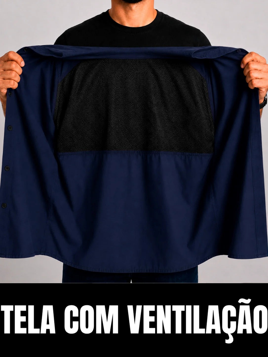 Camisa Work Azul Navy com Proteção UV50+