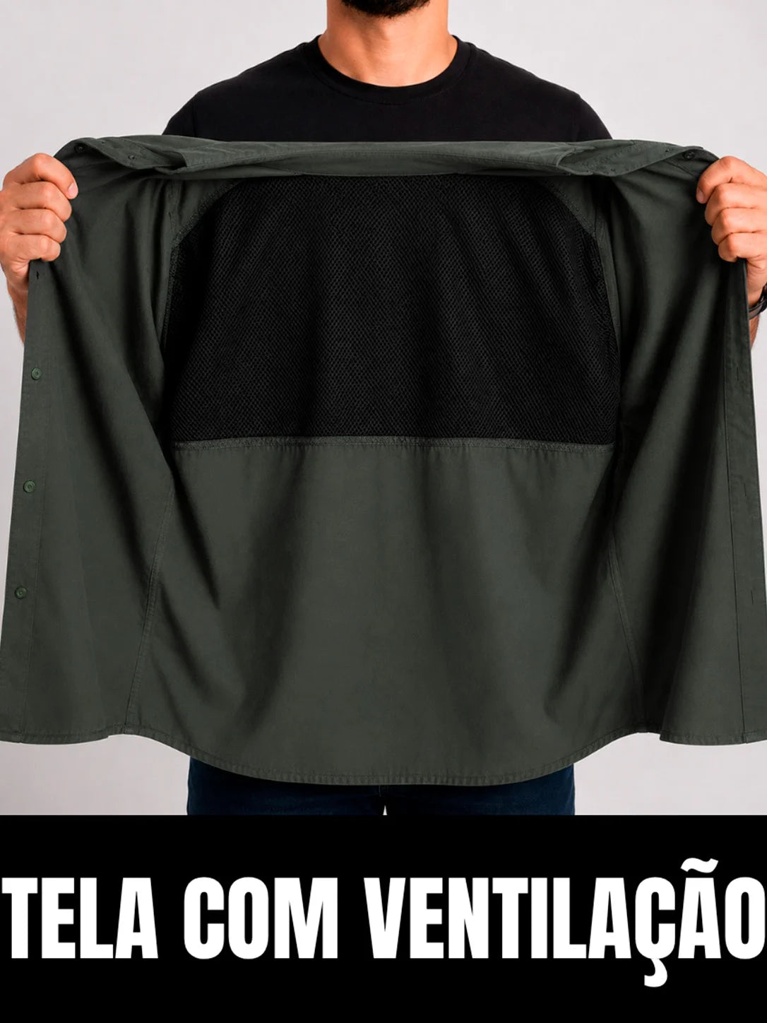 Camisa Work Alcaparra com Proteção UV50+