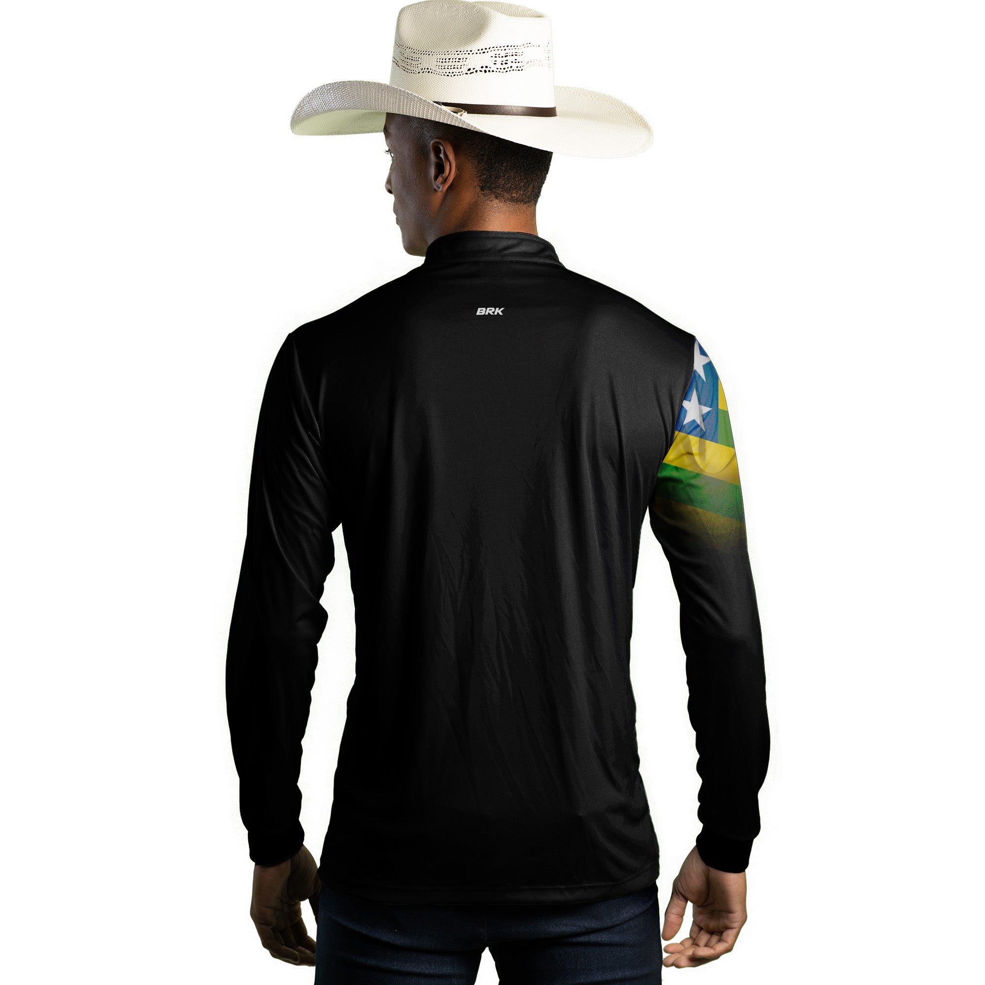 Kit 1 Boné Trucker Brk Mapa do Brasil + 1 Camisa Agro Brk Bandeira de Goias com Proteção UV50+ - Brk Agro