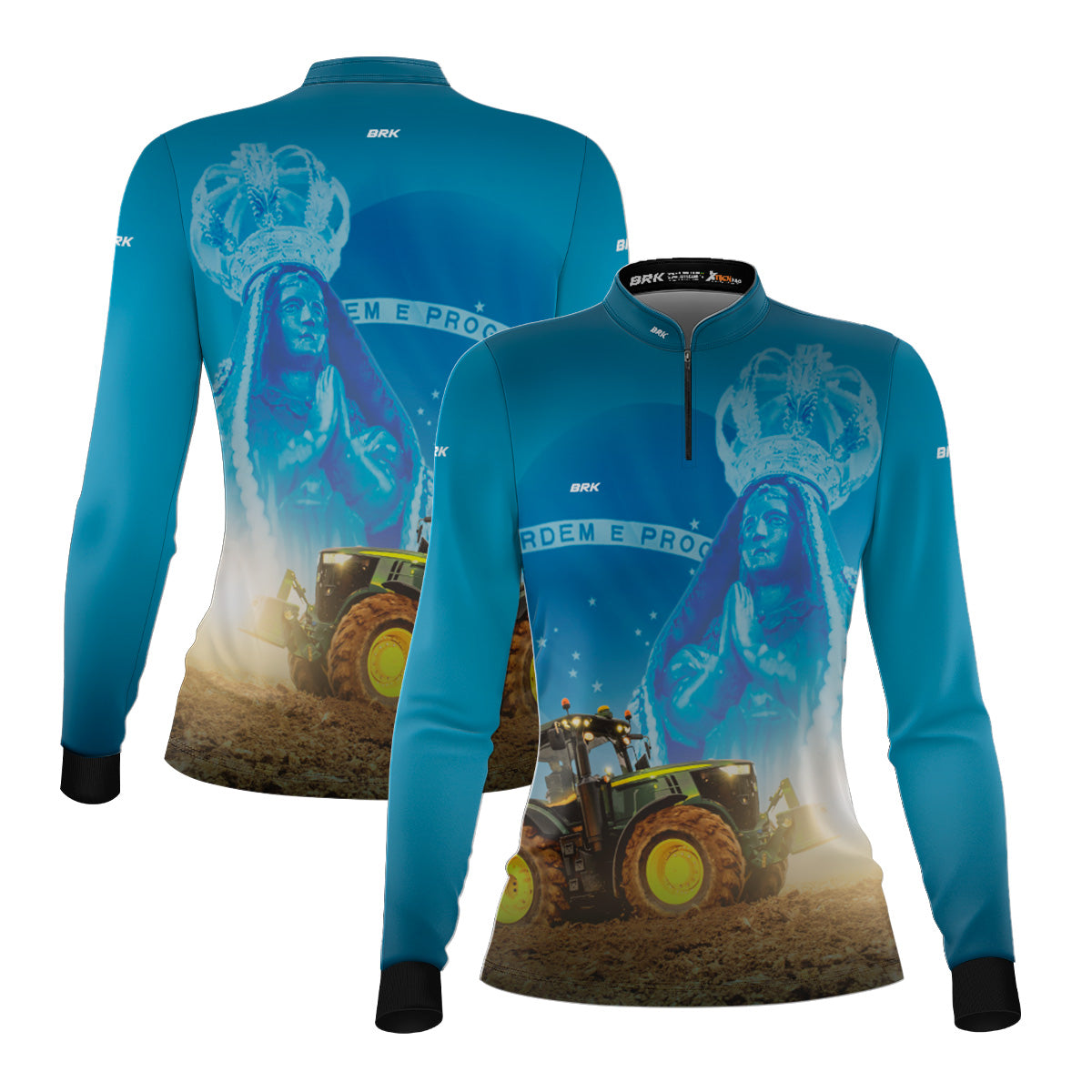 Camisa Agro Feminina Brk Padroeira Nossa Senhora com Proteção Solar UV50+ - Brk Agro