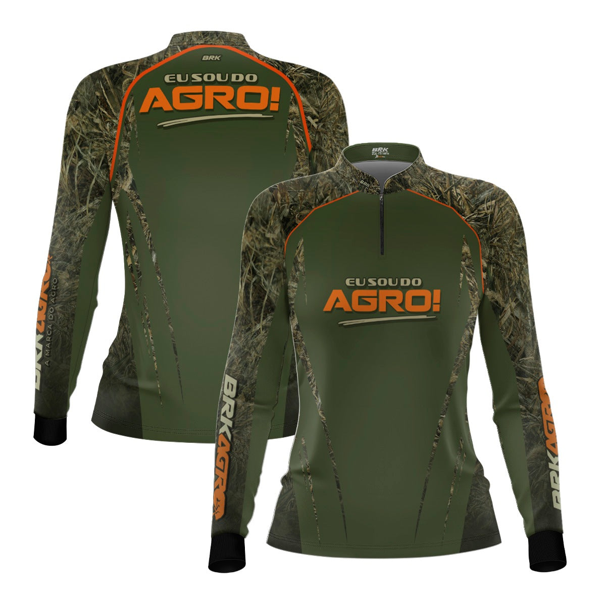 Camisa Agro Feminina Brk Eu Sou Do Agro Real Tree com Proteção Solar UV50+ - Brk Agro