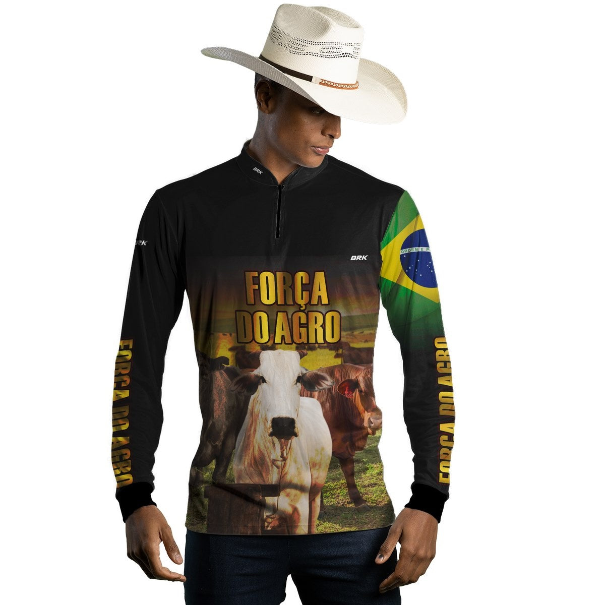 Camisa Agro Brk Força do Agro Carne Bovina com Proteção Solar UV50+ - BRK AGRO