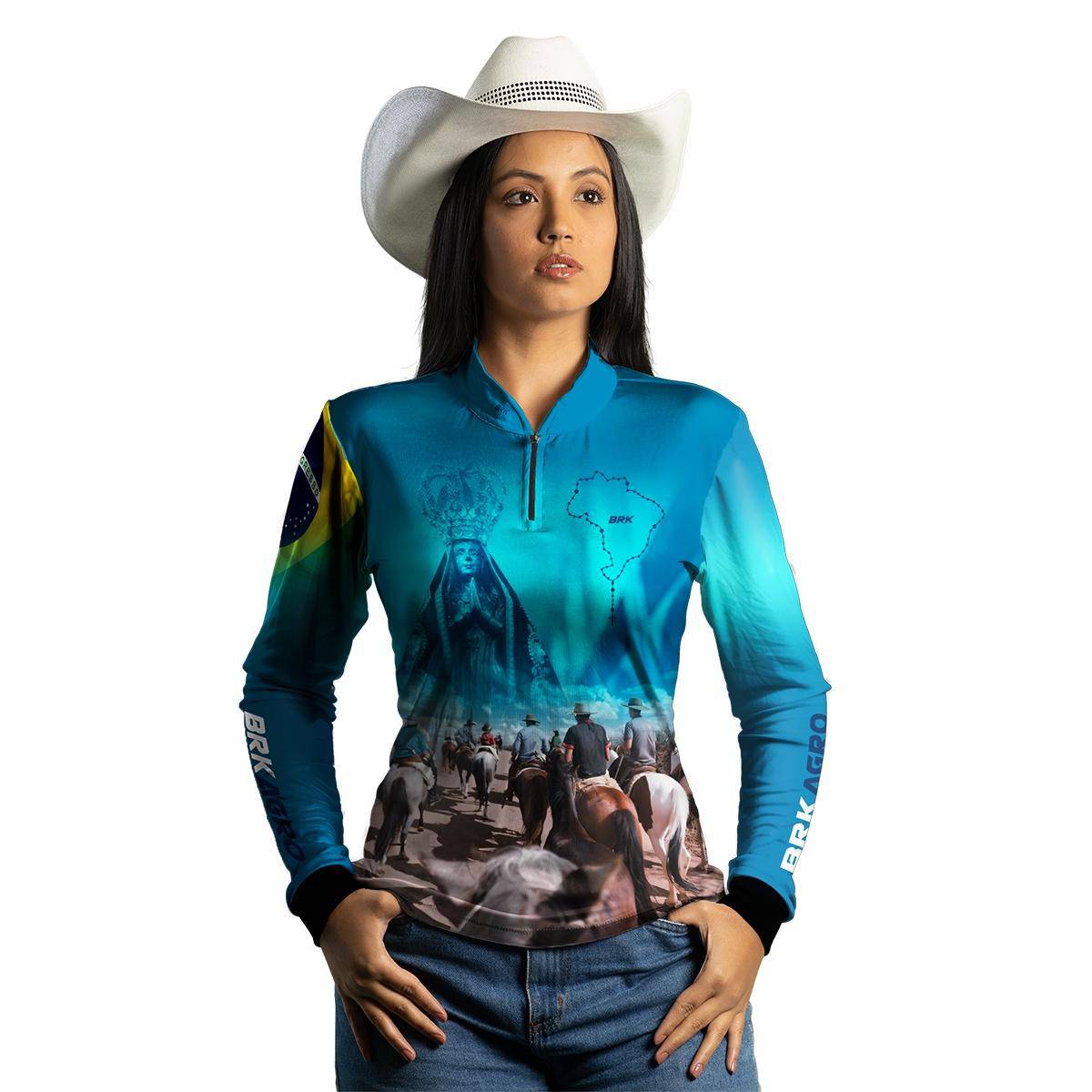 Camisa Agro Brk Cavalgada Devoto Nossa Senhora com UV50+ - BRK AGRO