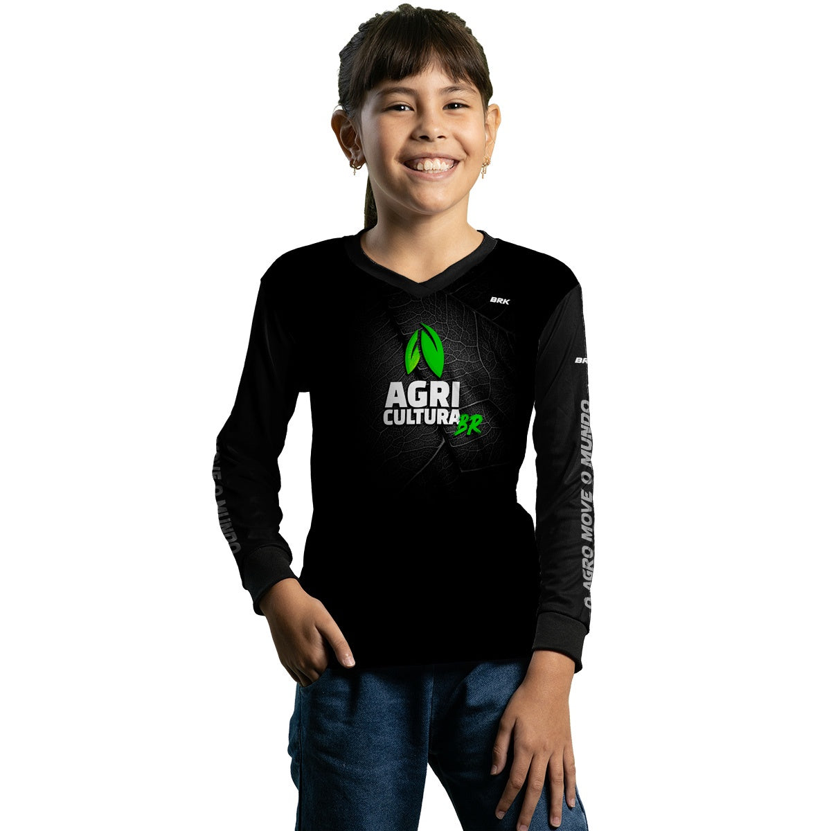 Camisa Infantil Agro Brk Brasil Agricultura com UV50+ - Brk Agro